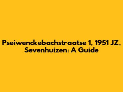 Pseiwenckebachstraatse 1, 1951 JZ, Sevenhuizen: A Guide