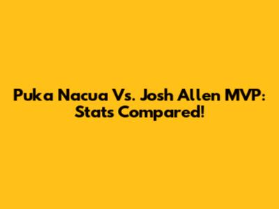 Puka Nacua Vs. Josh Allen MVP: Stats Compared!