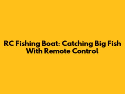 RC Fishing Boat: Catching Big Fish With Remote Control