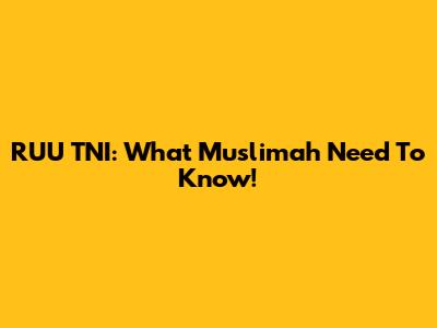 RUU TNI: What Muslimah Need To Know!