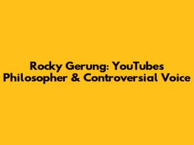 Rocky Gerung: YouTube's Philosopher & Controversial Voice