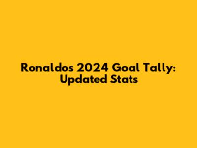 Ronaldo's 2024 Goal Tally: Updated Stats