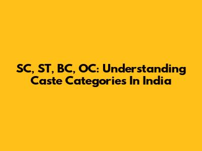 SC, ST, BC, OC: Understanding Caste Categories In India