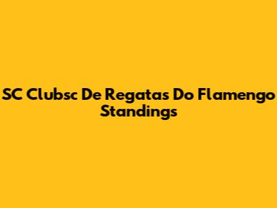 SC Clubsc De Regatas Do Flamengo Standings