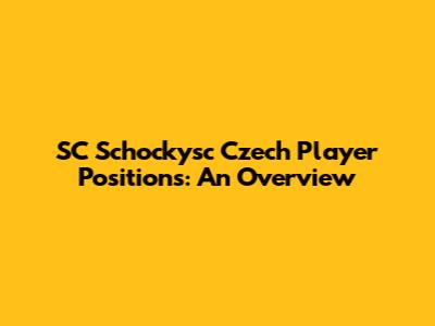 SC Schockysc Czech Player Positions: An Overview