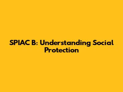 SPIAC B: Understanding Social Protection