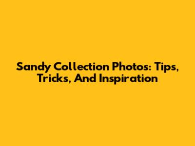 Sandy Collection Photos: Tips, Tricks, And Inspiration