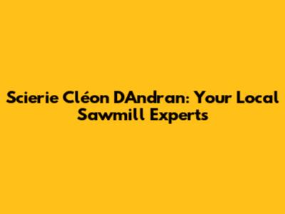Scierie Cléon D'Andran: Your Local Sawmill Experts