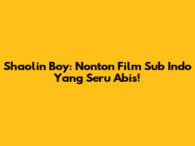Shaolin Boy: Nonton Film Sub Indo Yang Seru Abis!
