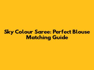 Sky Colour Saree: Perfect Blouse Matching Guide
