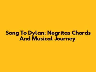 Song To Dylan: Negrita's Chords And Musical Journey