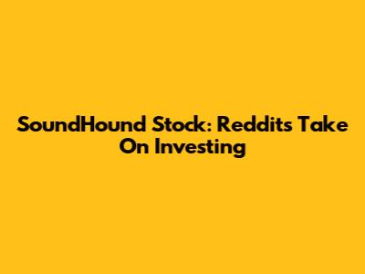 SoundHound Stock: Reddit's Take On Investing