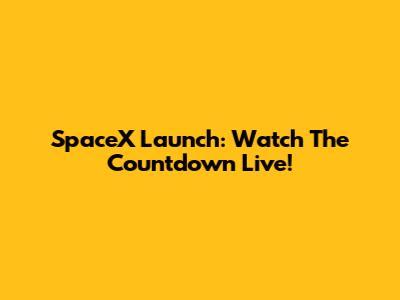 SpaceX Launch: Watch The Countdown Live!