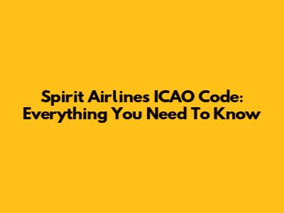 Spirit Airlines ICAO Code: Everything You Need To Know