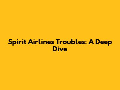 Spirit Airlines Troubles: A Deep Dive