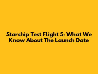 Starship Test Flight 5: What We Know About The Launch Date