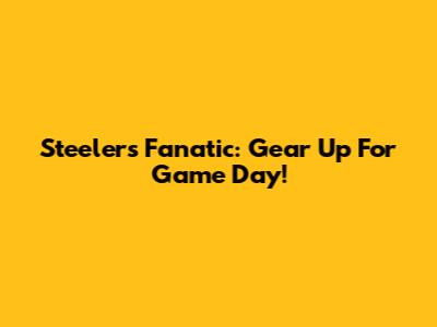 Steelers Fanatic: Gear Up For Game Day!