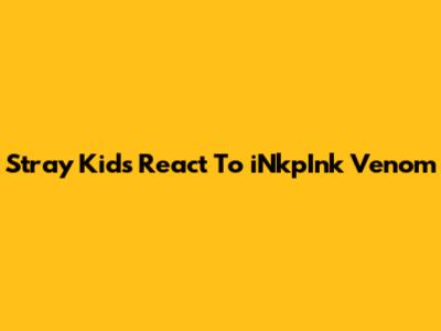 Stray Kids React To "i"NkpInk" Venom"