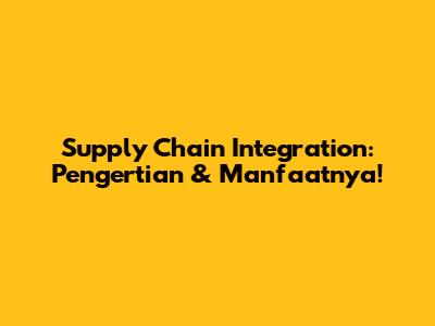 Supply Chain Integration: Pengertian & Manfaatnya!