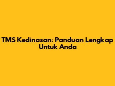TMS Kedinasan: Panduan Lengkap Untuk Anda