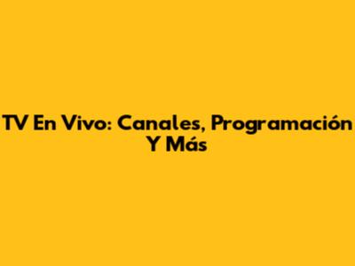 TV En Vivo: Canales, Programación Y Más