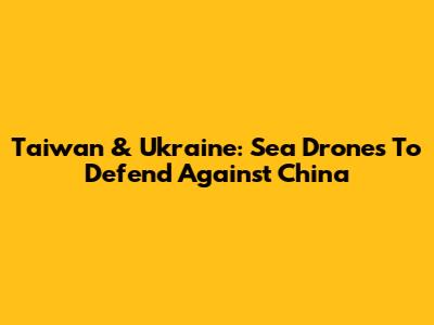 Taiwan & Ukraine: Sea Drones To Defend Against China