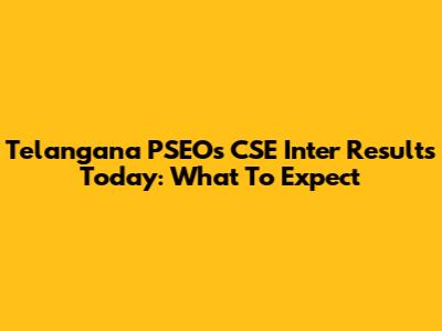 Telangana PSEOs CSE Inter Results Today: What To Expect