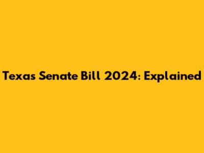Texas Senate Bill 2024: Explained