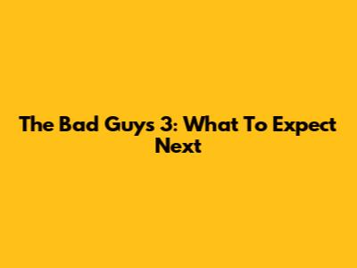 The Bad Guys 3: What To Expect Next