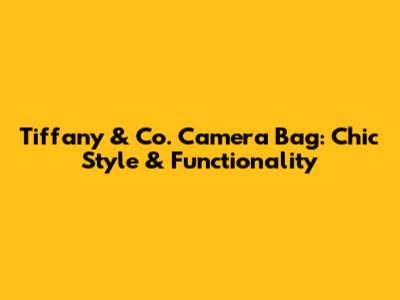Tiffany & Co. Camera Bag: Chic Style & Functionality
