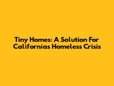 Tiny Homes: A Solution For California's Homeless Crisis