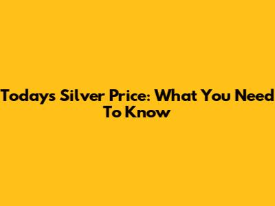 Today's Silver Price: What You Need To Know
