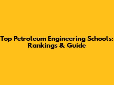 Top Petroleum Engineering Schools: Rankings & Guide