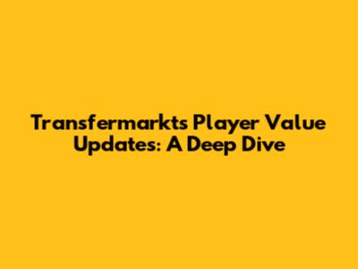 Transfermarkt's Player Value Updates: A Deep Dive