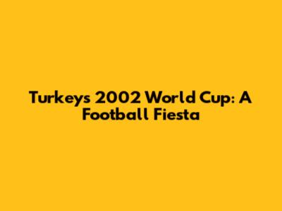Turkey's 2002 World Cup: A Football Fiesta