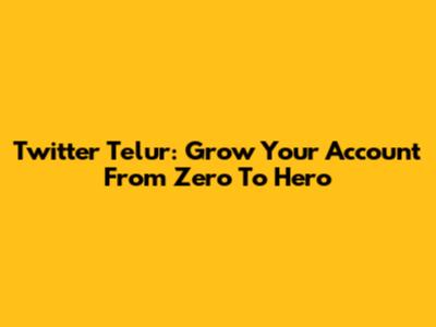 Twitter Telur: Grow Your Account From Zero To Hero