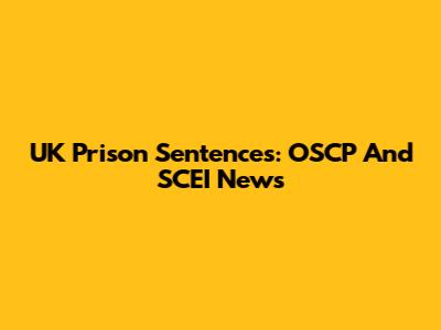 UK Prison Sentences: OSCP And SCEI News