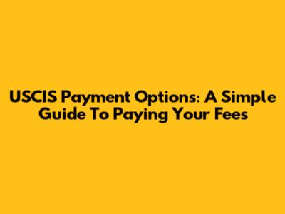USCIS Payment Options: A Simple Guide To Paying Your Fees