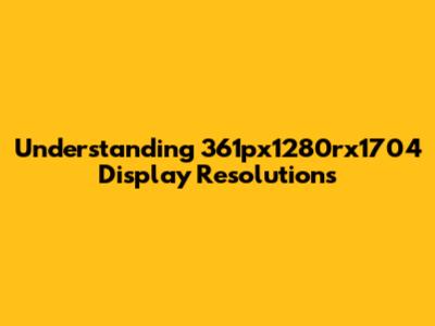 Understanding 361px1280rx1704 Display Resolutions