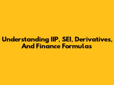 Understanding IIP, SEI, Derivatives, And Finance Formulas