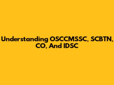 Understanding OSCCMSSC, SCBTN, CO, And IDSC