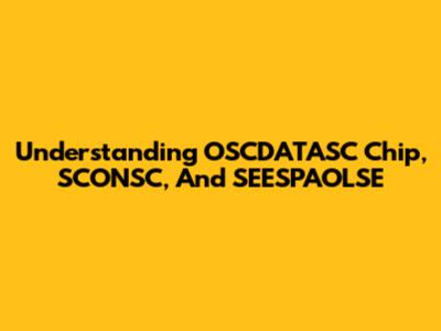 Understanding OSCDATASC Chip, SCONSC, And SEESPAOLSE
