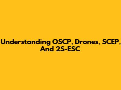 Understanding OSCP, Drones, SCEP, And 2S-ESC
