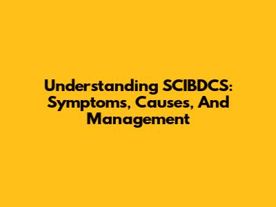 Understanding SCIBDCS: Symptoms, Causes, And Management