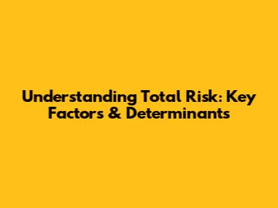 Understanding Total Risk: Key Factors & Determinants