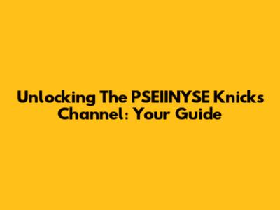 Unlocking The PSEIINYSE Knicks Channel: Your Guide