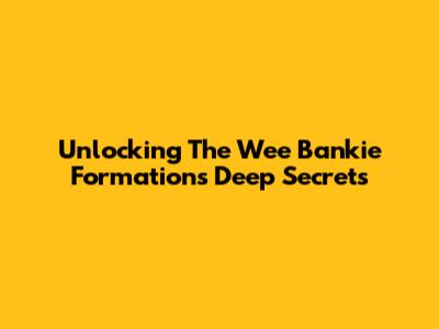 Unlocking The Wee Bankie Formation's Deep Secrets
