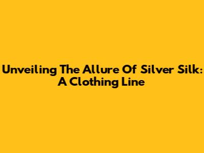 Unveiling The Allure Of Silver Silk: A Clothing Line