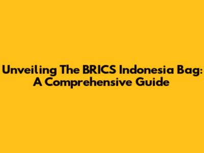 Unveiling The BRICS Indonesia Bag: A Comprehensive Guide