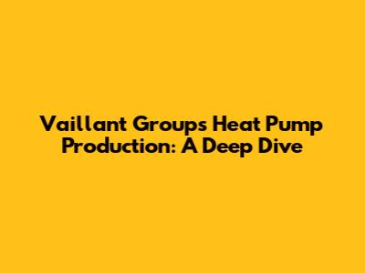 Vaillant Group's Heat Pump Production: A Deep Dive